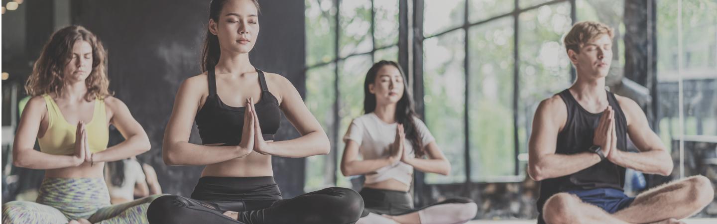 Yoga students practicing yoga